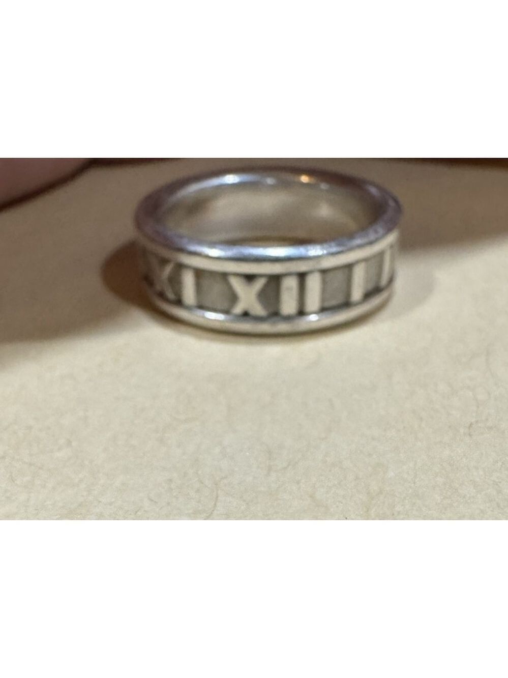 Tiffany & Co Atlas Wide Roman Numeral Ring Sterling Silver 925 1995 - Picture 2 of 10